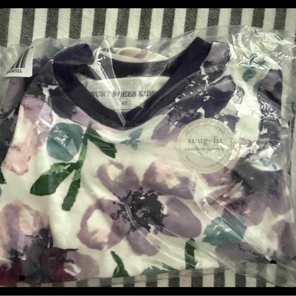 Burt's Bees Kids Purple Floral Long Sleeve Tee